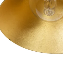 Candeeiro 3 Luzes De Parede Ou Teto Em Metal Preto E Dourado Mersey Ill