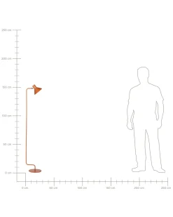 Candeeiro Chao Em Metal Laranja 154 Cm Rimava