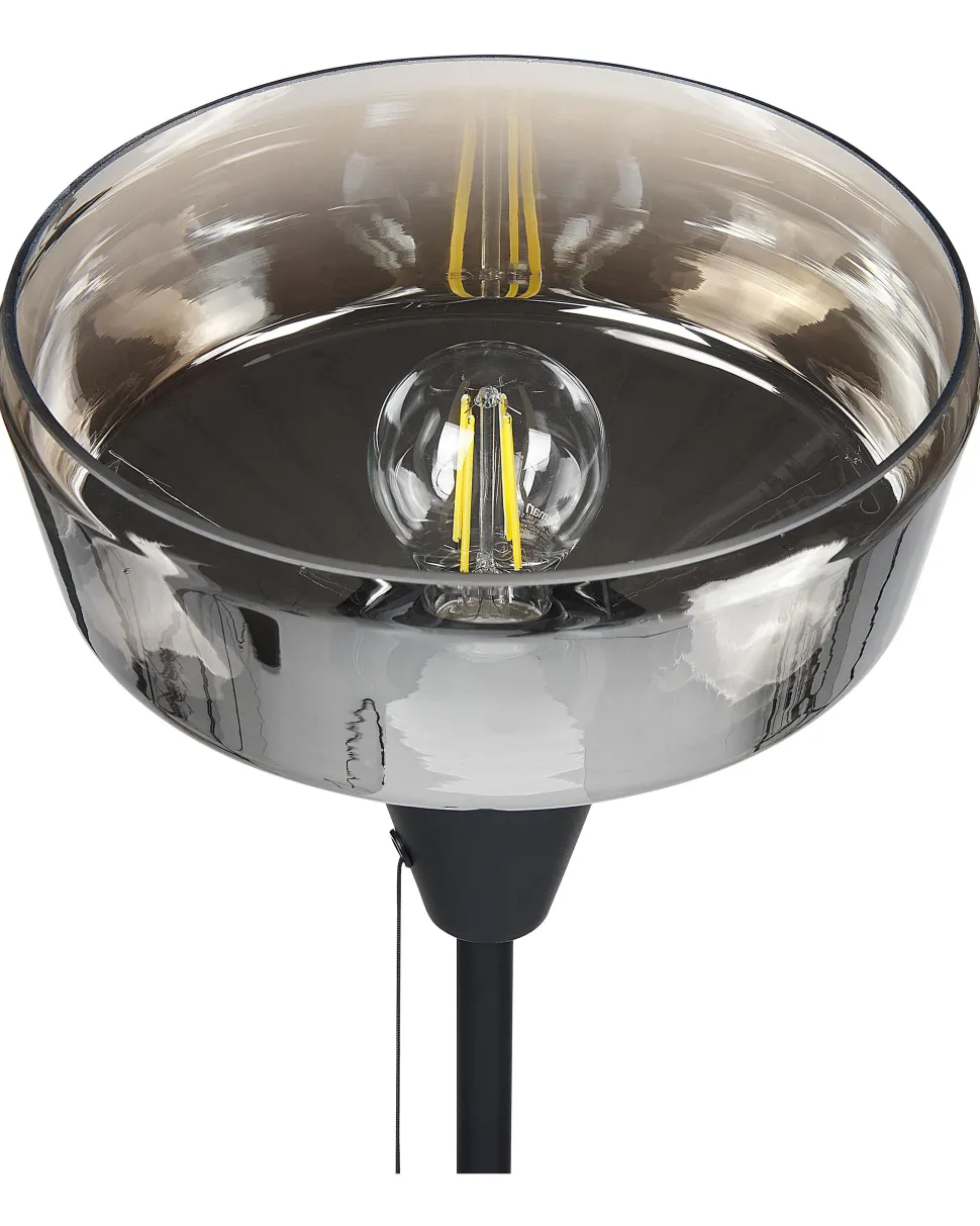 Candeeiro De Chao Em Metal Preto E Prateado 175 Cm Talparo