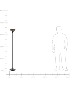Candeeiro De Chao Em Metal Preto E Prateado 175 Cm Talparo
