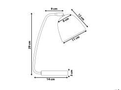 Candeeiro De Mesa 29 Cm Branco Urola