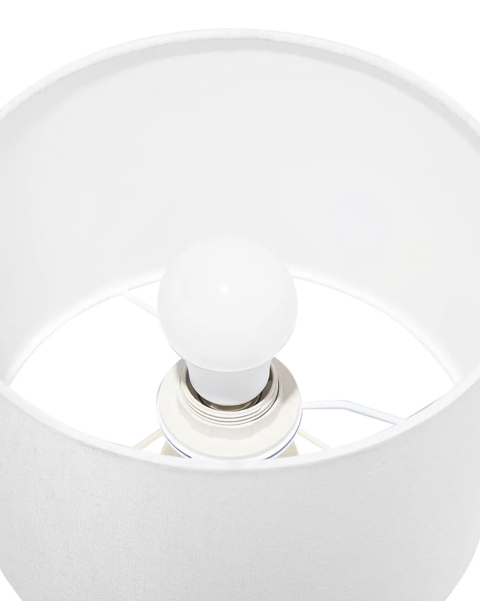 Candeeiro De Mesa 35 Cm Branco E Dourado Maroni