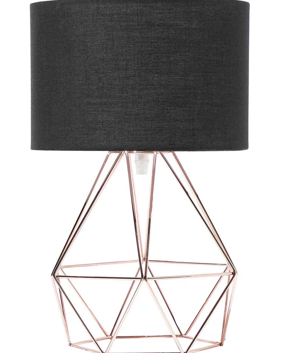 Candeeiro De Mesa 35 Cm Preto E Cor De Cobre Maroni