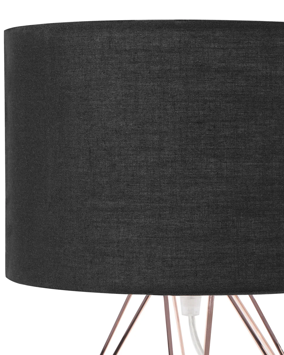 Candeeiro De Mesa 35 Cm Preto E Cor De Cobre Maroni