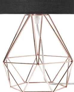 Candeeiro De Mesa 35 Cm Preto E Cor De Cobre Maroni