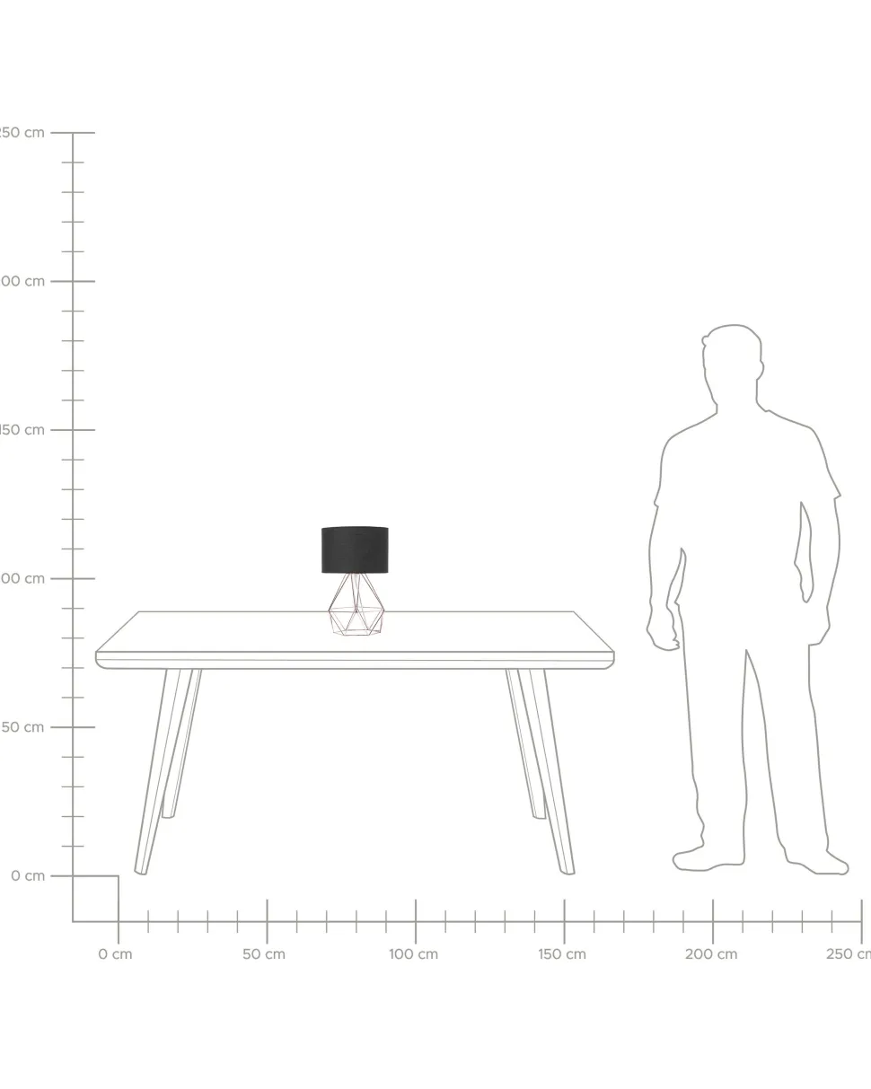 Candeeiro De Mesa 35 Cm Preto E Cor De Cobre Maroni