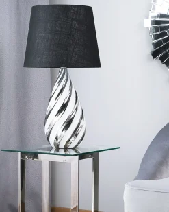 Candeeiro De Mesa 65 Cm Preto E Prateado Visela