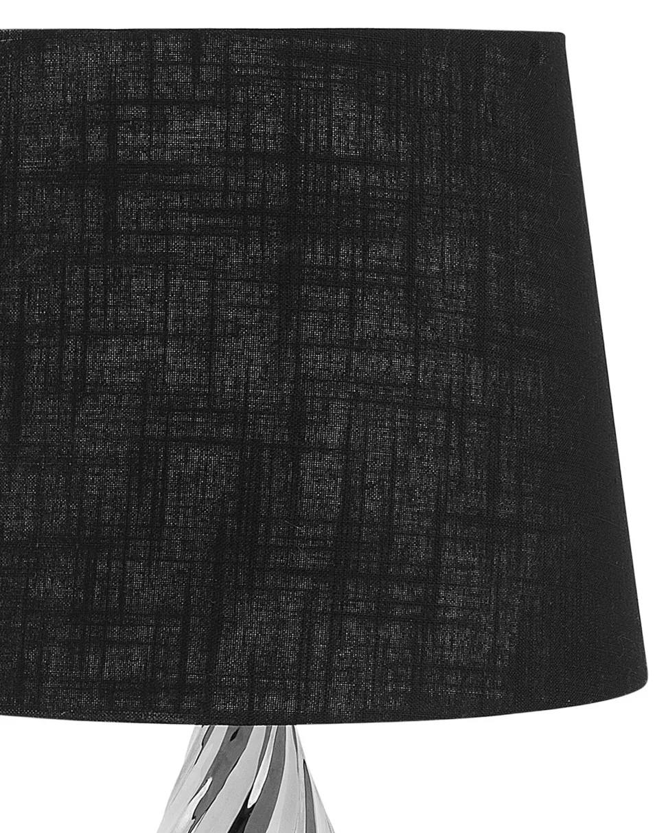 Candeeiro De Mesa 65 Cm Preto E Prateado Visela