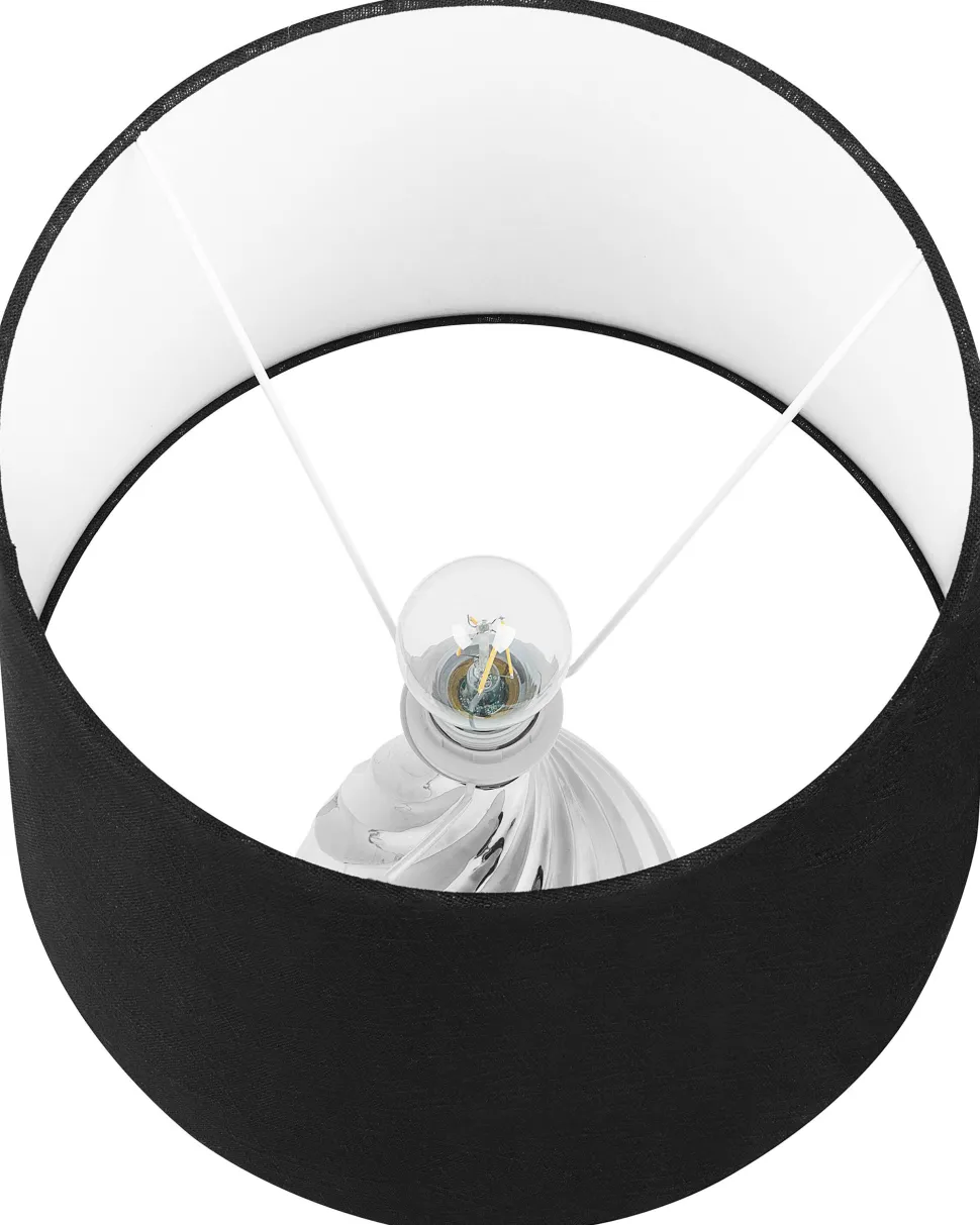 Candeeiro De Mesa 65 Cm Preto E Prateado Visela