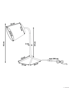 Candeeiro De Mesa Ajustavel Preto 42 Cm Mooki