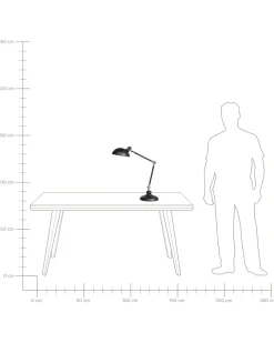 Candeeiro De Mesa Articulado Preto 80 Cm Meramec