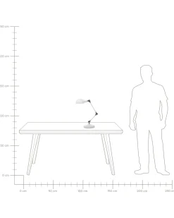 Candeeiro De Mesa Articulado Em Metal Branco Cabris