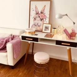 Candeeiro De Mesa Articulado Em Metal Branco Cabris