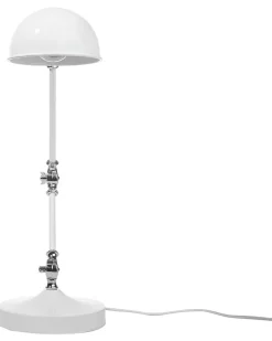 Candeeiro De Mesa Articulado Em Metal Branco Cabris