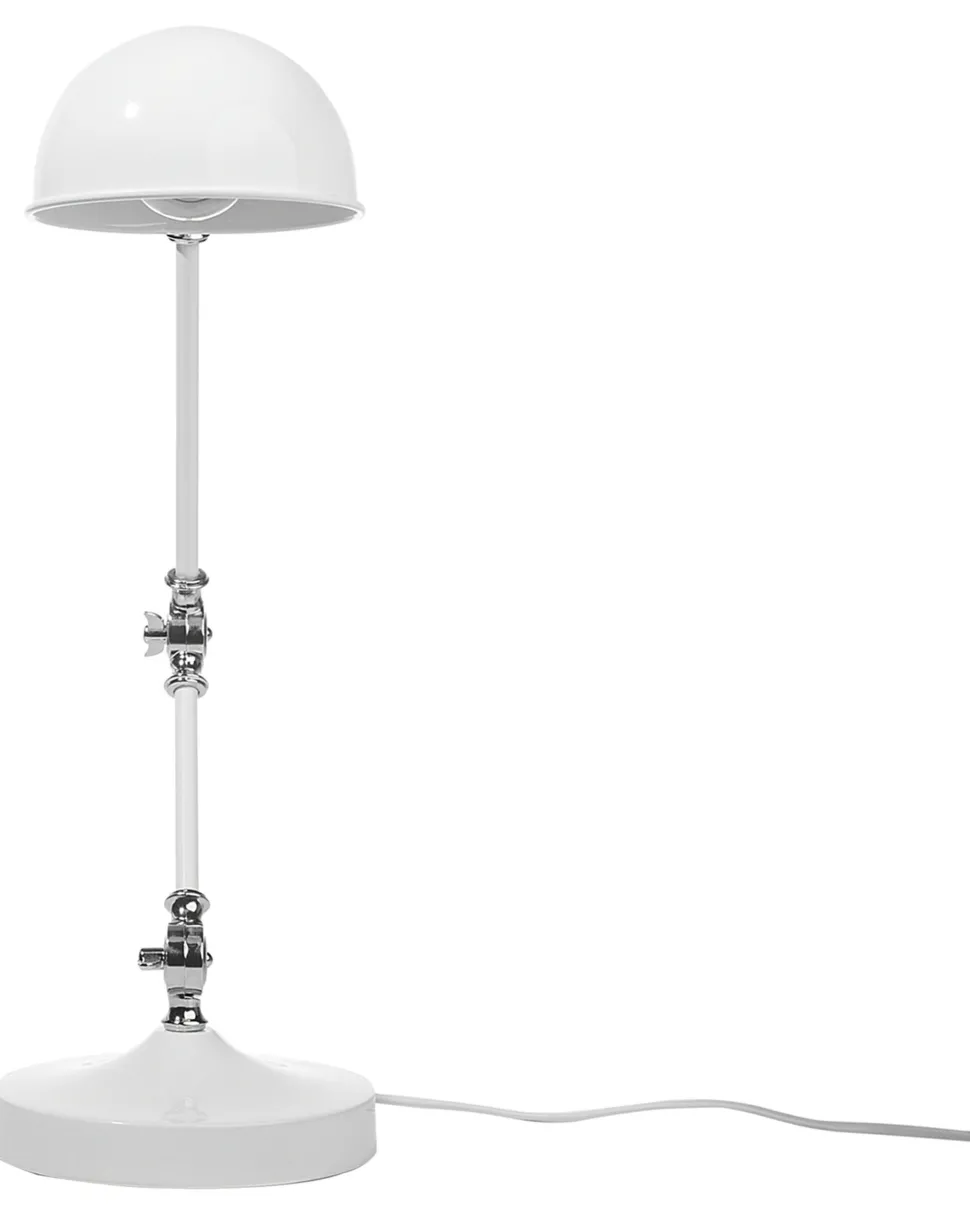 Candeeiro De Mesa Articulado Em Metal Branco Cabris