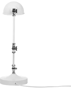 Candeeiro De Mesa Articulado Em Metal Branco Cabris