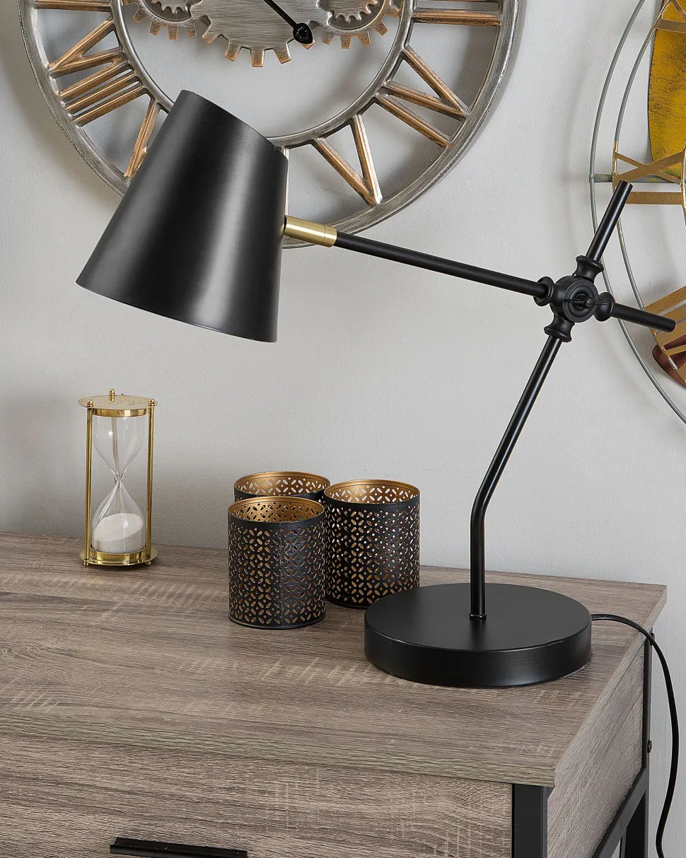 Candeeiro De Mesa Articulado Preto Horton