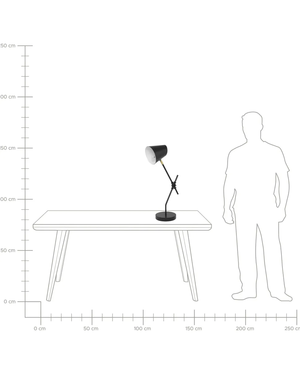 Candeeiro De Mesa Articulado Preto Horton