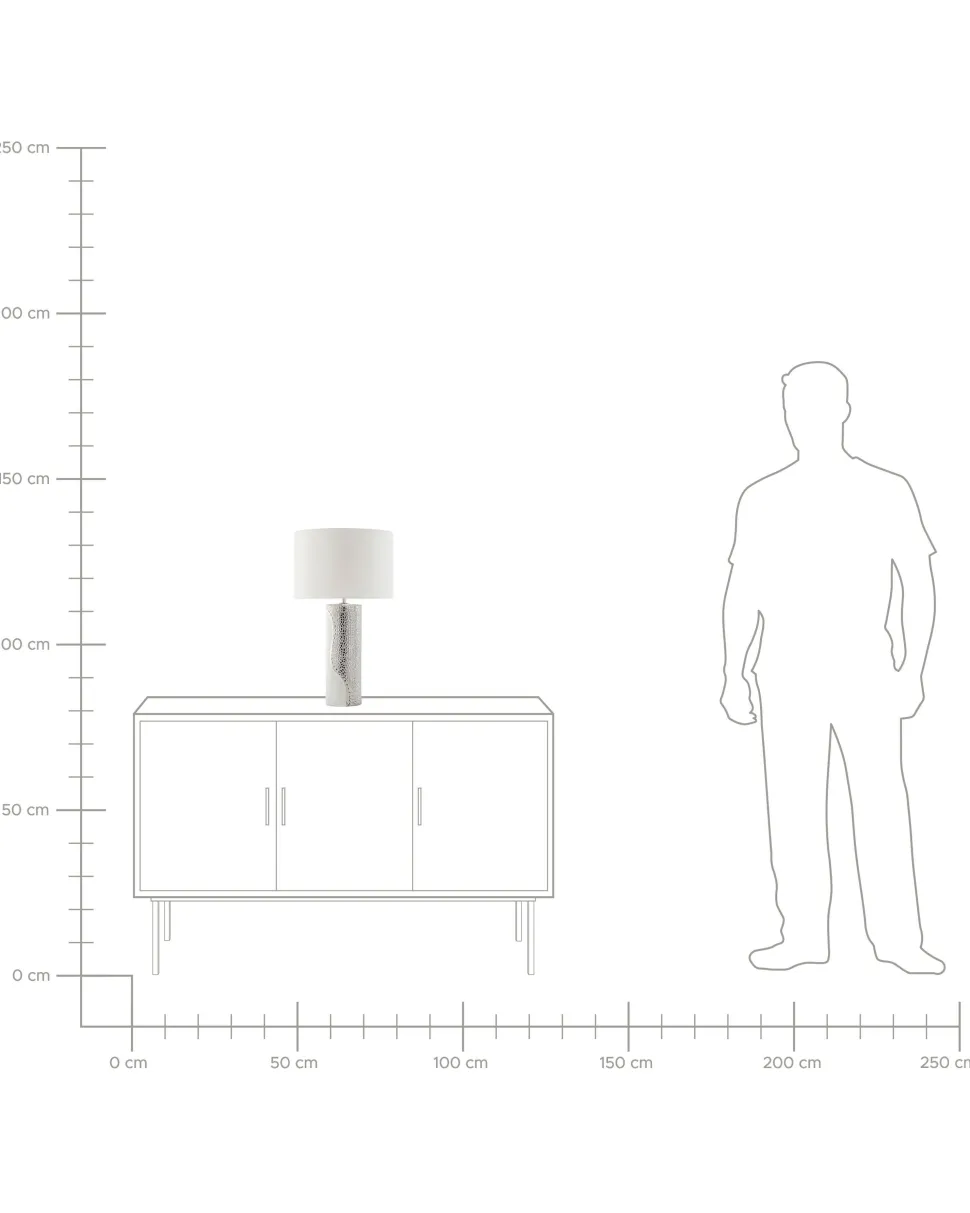 Candeeiro De Mesa Branco E Prateado Aiken
