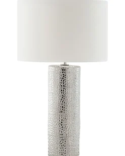 Candeeiro De Mesa Branco E Prateado Aiken