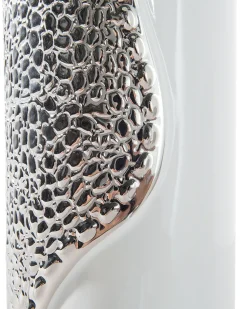 Candeeiro De Mesa Branco E Prateado Aiken