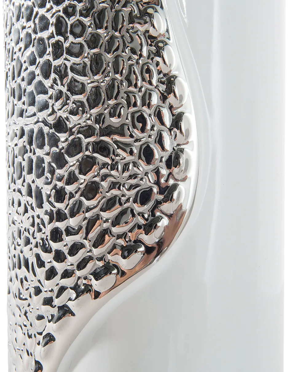 Candeeiro De Mesa Branco E Prateado Aiken