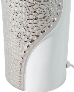 Candeeiro De Mesa Branco E Prateado Aiken