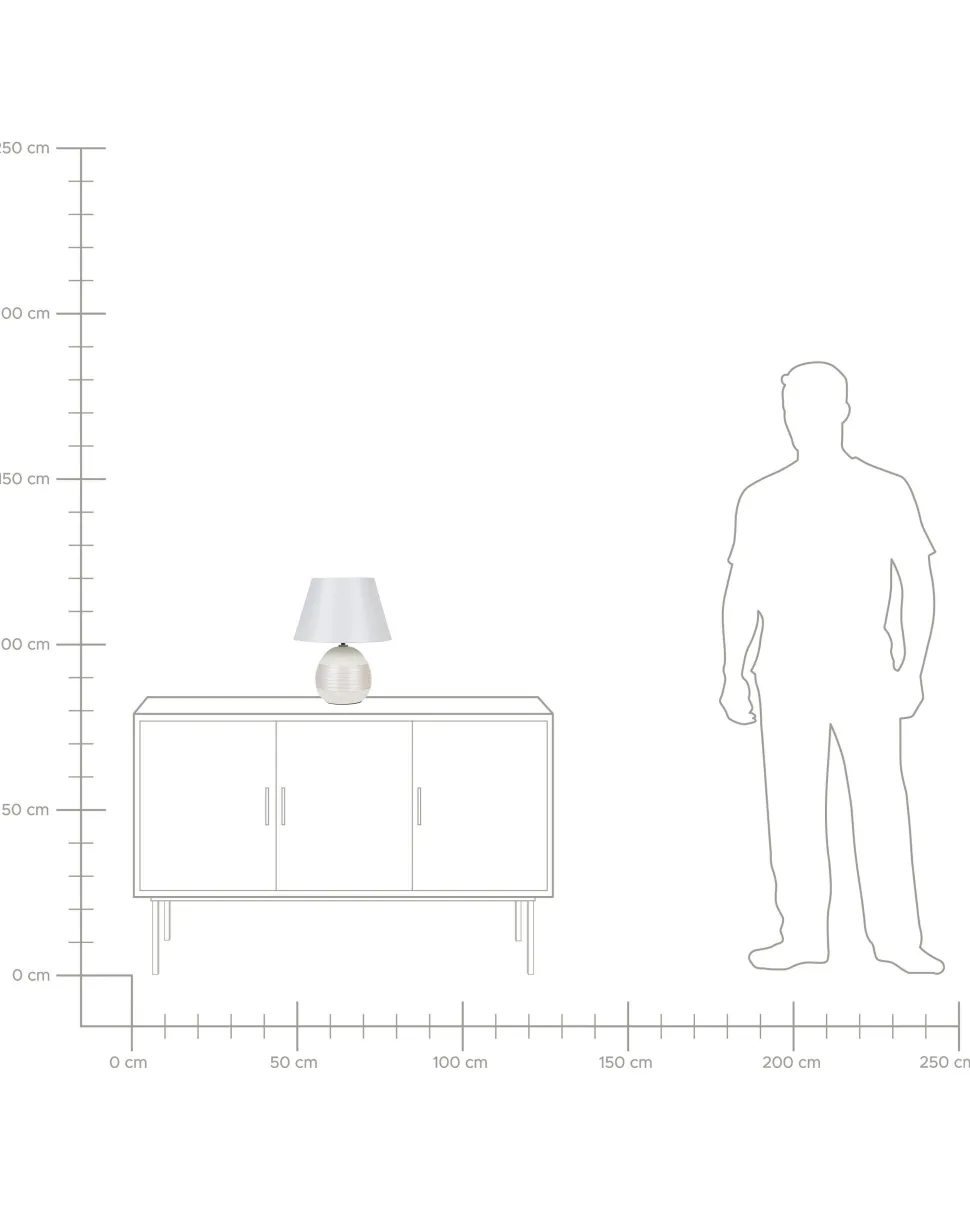 Candeeiro De Mesa Branco Creme Sado