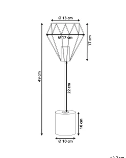Candeeiro De Mesa Branco E Cor De Bronze 53 Cm Mooni Grande