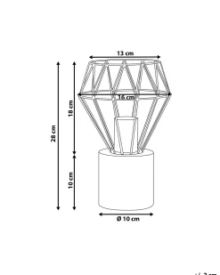 Candeeiro De Mesa Branco E Cor De Bronze 28 Cm Mooni Pequeno