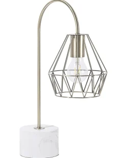 Candeeiro De Mesa Branco E Cor De Bronze 50 Cm Mooni