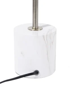 Candeeiro De Mesa Branco E Cor De Bronze 50 Cm Mooni