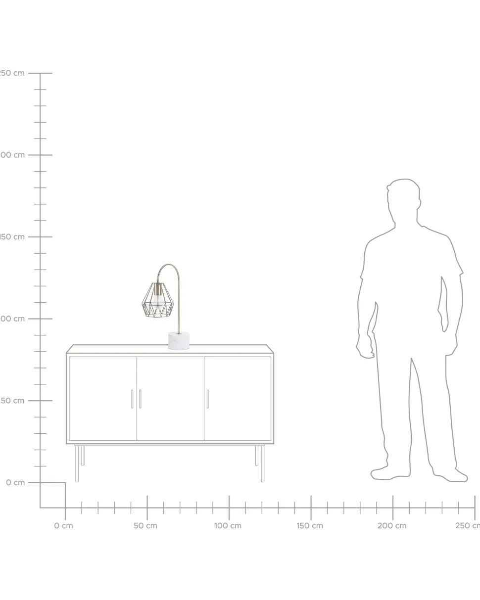 Candeeiro De Mesa Branco E Cor De Bronze 50 Cm Mooni