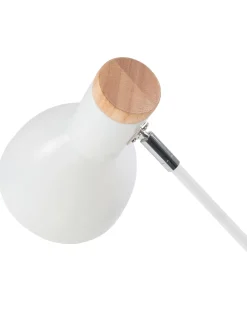 Candeeiro De Mesa Branco E Castanho Peckos