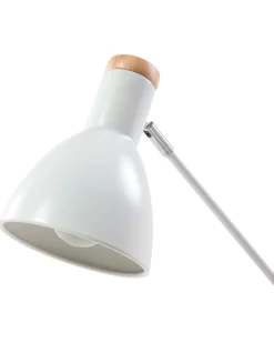 Candeeiro De Mesa Branco E Castanho Peckos