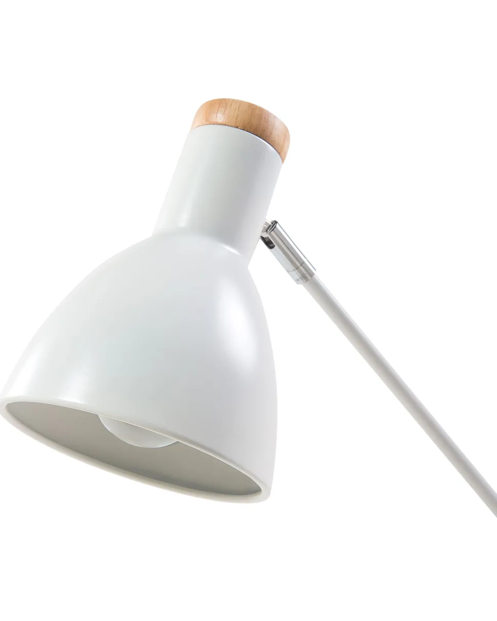 Candeeiro De Mesa Branco E Castanho Peckos