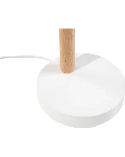 Candeeiro De Mesa Branco E Castanho Peckos