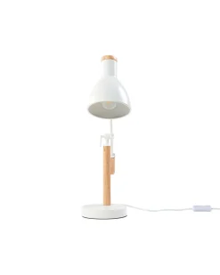 Candeeiro De Mesa Branco E Castanho Peckos