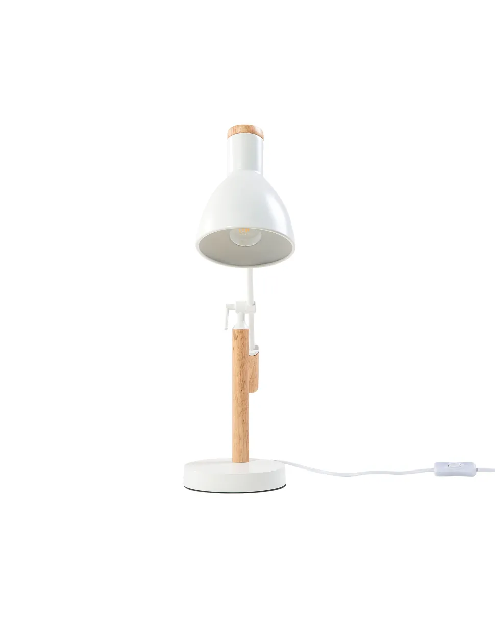 Candeeiro De Mesa Branco E Castanho Peckos