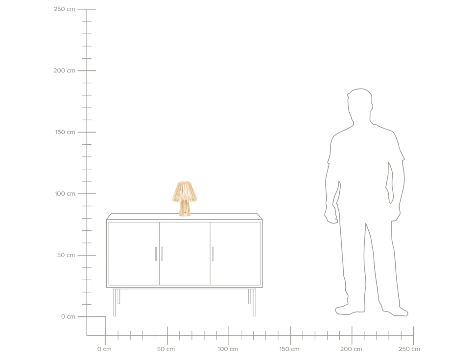 Candeeiro De Mesa Castanho Claro 28 Cm Clyde