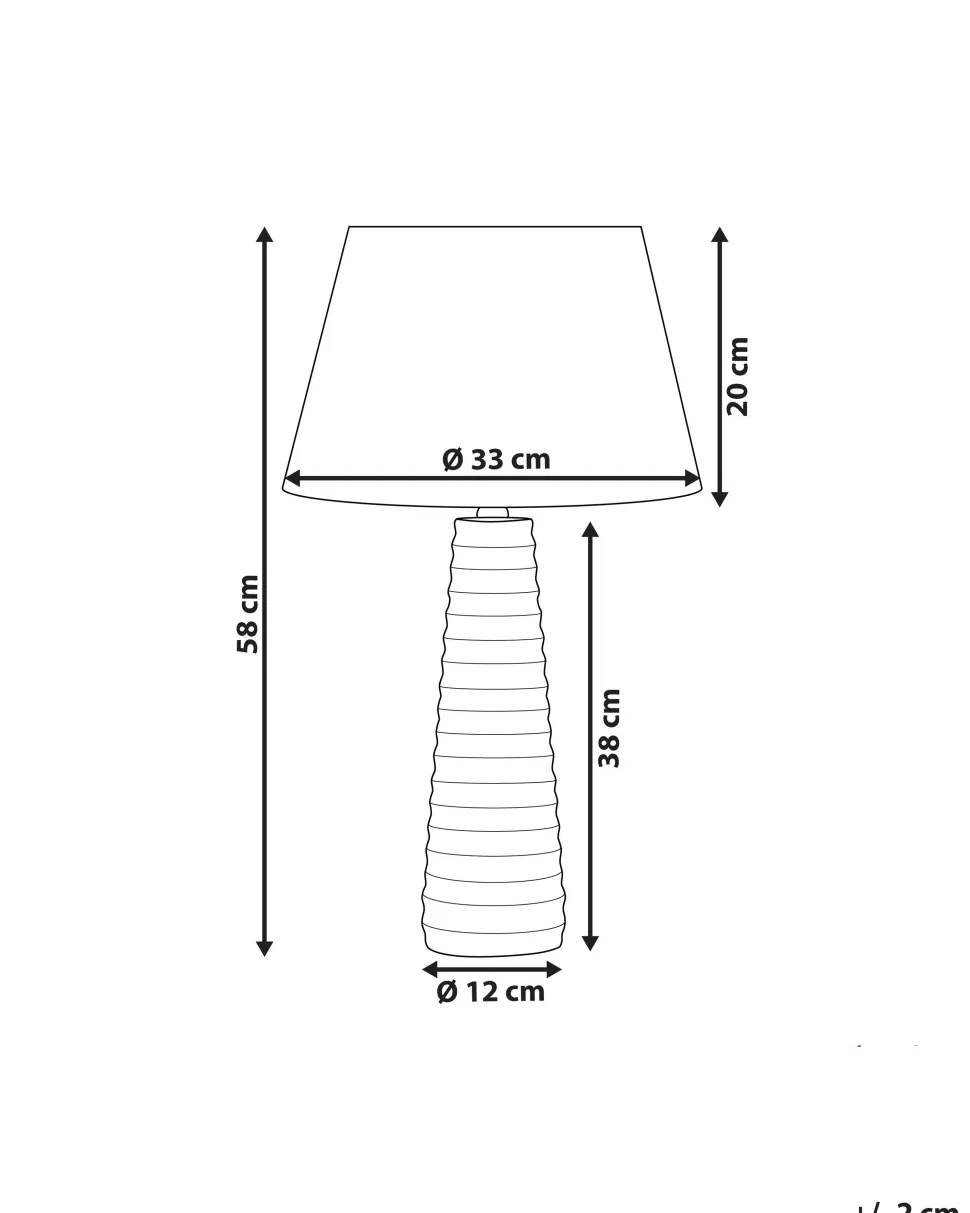 Candeeiro De Mesa Ceramica Prateada E Abajur Preto 58 Cm Vilnia