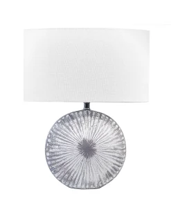 Candeeiro De Mesa Cinzento Com Abajur Em Forma De Tambor Yuna