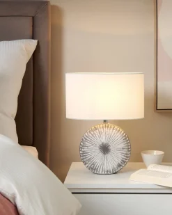 Candeeiro De Mesa Cinzento Com Abajur Em Forma De Tambor Yuna