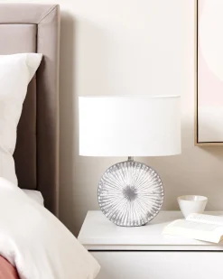 Candeeiro De Mesa Cinzento Com Abajur Em Forma De Tambor Yuna