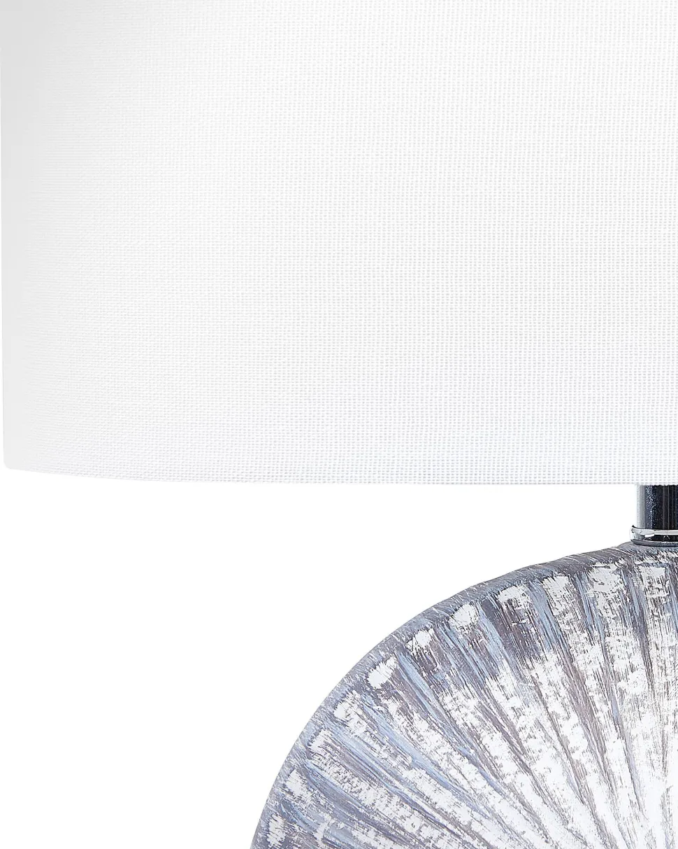 Candeeiro De Mesa Cinzento Com Abajur Em Forma De Tambor Yuna