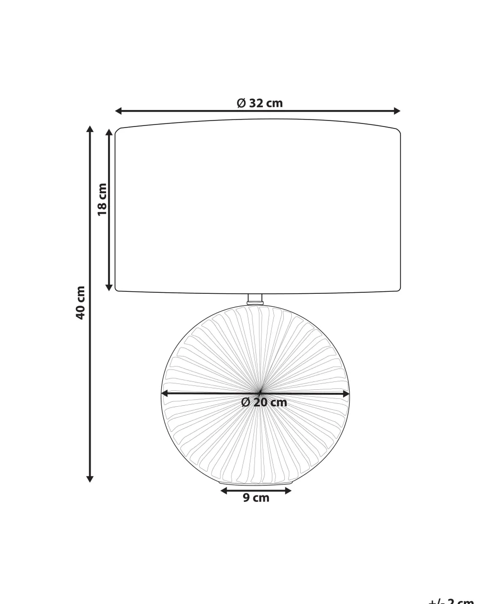 Candeeiro De Mesa Cinzento Com Abajur Em Forma De Tambor Yuna