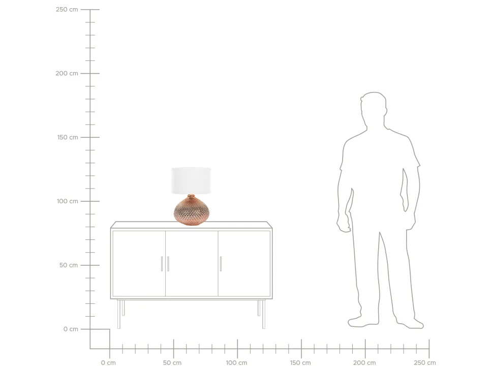 Candeeiro De Mesa Cor De Cobre Madon