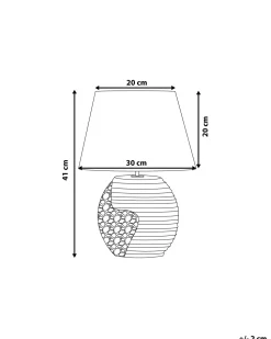 Candeeiro De Mesa Creme E Cor De Cobre Esla