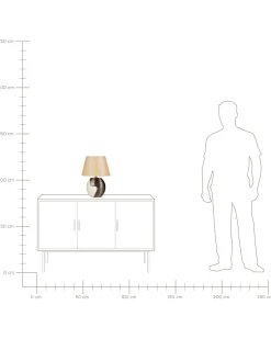 Candeeiro De Mesa Creme E Cor De Cobre Esla