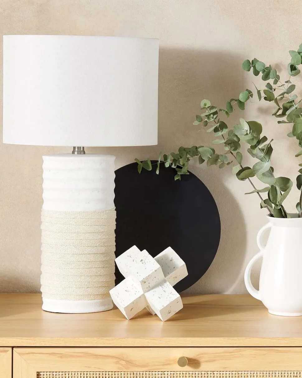 Candeeiro De Mesa Creme Navia